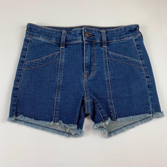 American Eagle Outfitters Pants - American Eagle Shorts Seamed Front Denim Midi Cutoffs 4